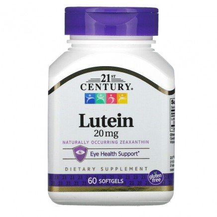 Лутеин 20 мг (Lutein) 60 гел капсули | Цена | 21st Century