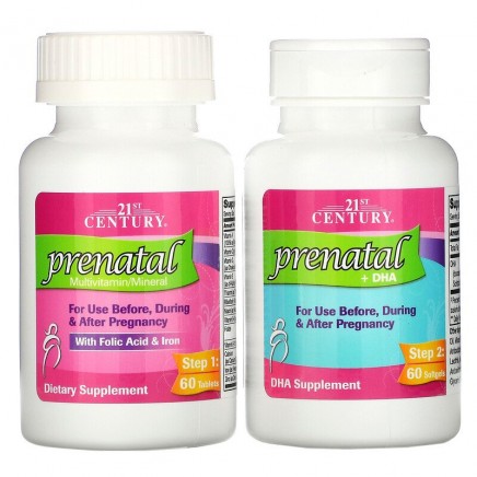 Витамини за бременни Пренатал + DHA 60 + 60 таблетки Цена