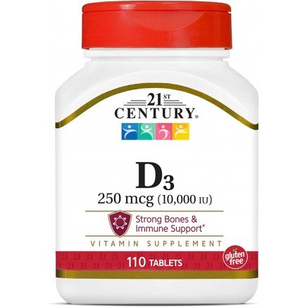 Витамин Д3 (Vitamin D3) 10000 IU | таблетки | 21st Century