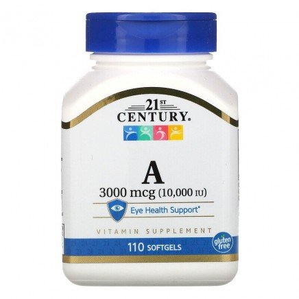 Витамин А 10000 IU (единици) 110 капсули Цена | 21st Century
