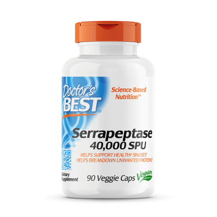 Серапептаза (Serrapeptase) 40 000 SPU капсули | Doctor's Best