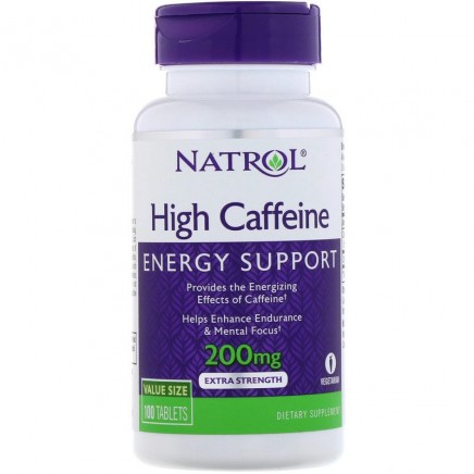 Кофеин (High Caffeine) 200 мг 100 таблетки Цена Natrol