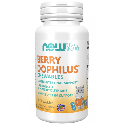 Berry Dophilus Пробиотик за деца дъвчащи дражета Цена | Now Foods