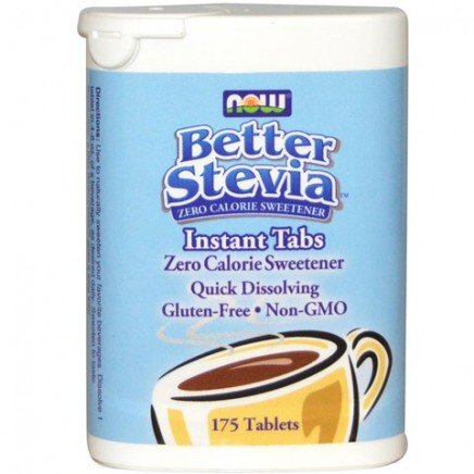 Стевия Таблетки (Better Stevia) 175 бр 0 калории | Now Foods