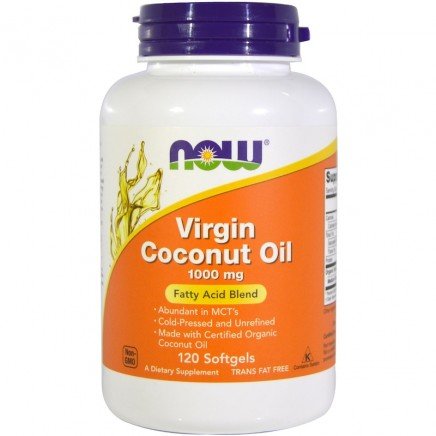 Кокосово Масло (Virgin Coconut Oil) | 1000 мг 120 капсули | Now Foods