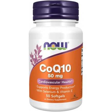 Коензим (CoQ10) 50 мг + Витамин Е 50 дражета Цена | Now Foods