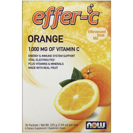 Effer-C Orange 30 sachets Цена | Now Foods