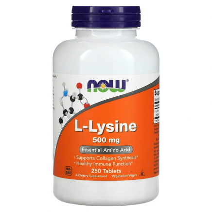 Лизин (L-Lysine) 500 мг 250 таблетки | Now Foods | Топ Цена