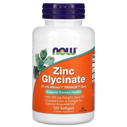 Zinc Glycinate (Цинк) 30 мг 120 дражета Цена | Now Foods