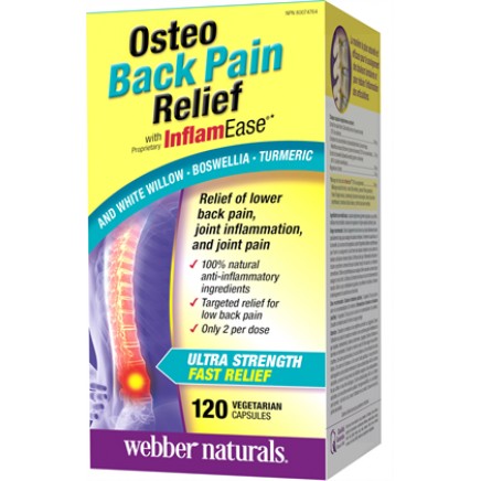 Osteo Back Pain Relief with InflamEase 120 капсули Цена | Webber Naturals