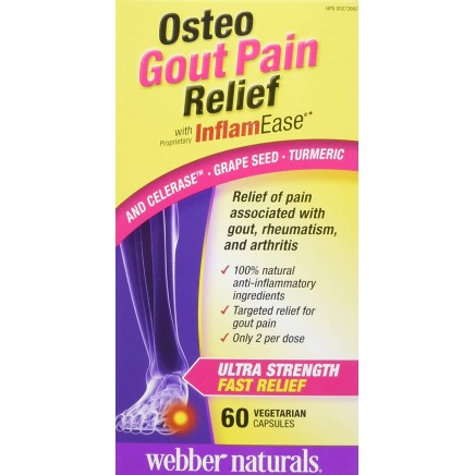 Osteo Gout Pain Relief with InflamEase 60 капсули Цена | Webber Naturals